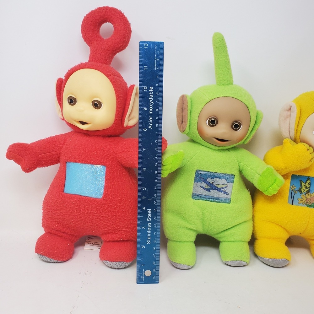 Vintage 1998 Playskool Teletubbies Plush Set Po Dipsy Laa-Laa 12" Vinyl Face Toy - Picture 6 of 6